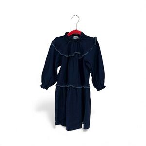 Catherines denim Blue Kids Dress with Ruffles long